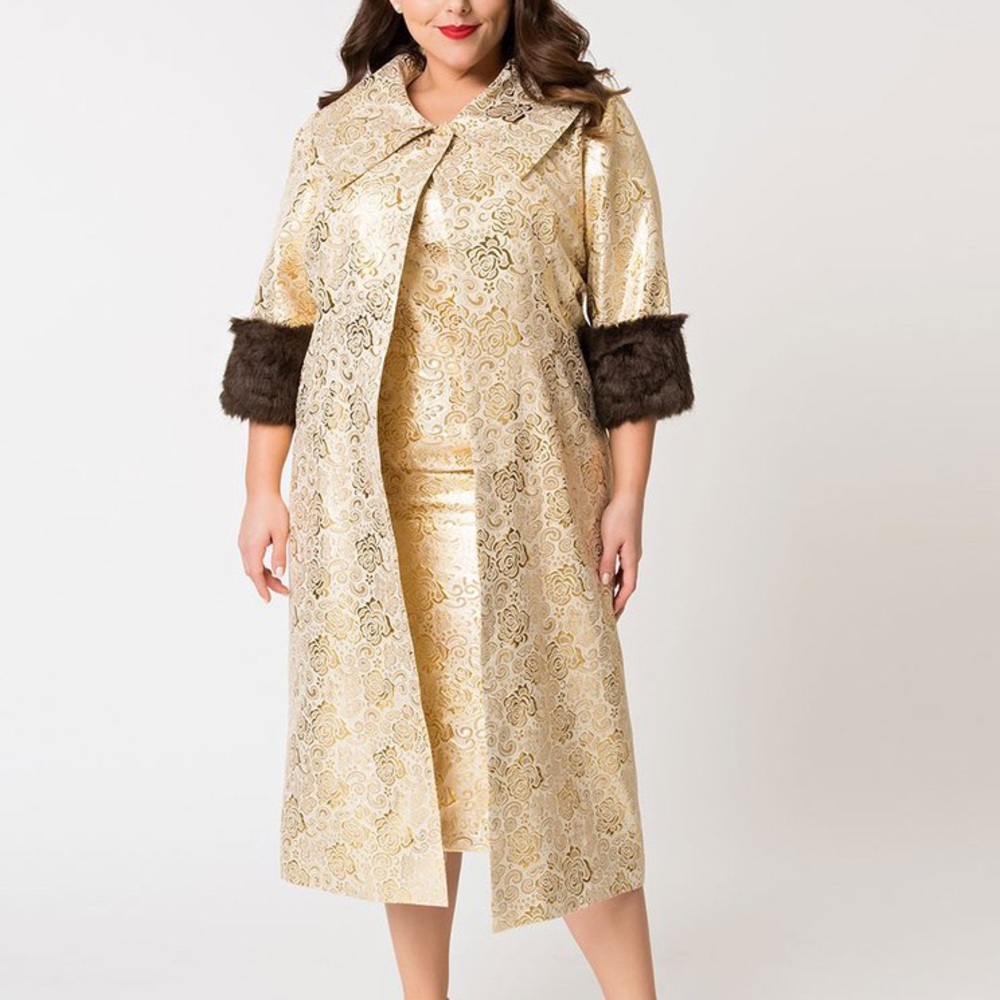 Gold and brown coat